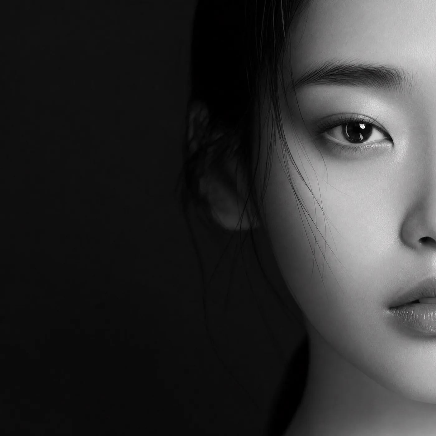 흑백 클로즈업 화보